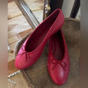 Reformation Red Ballet Flats